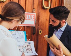 Buyer evaluating home for sale in Fremont by owner